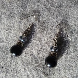 Black Beaded Earrings